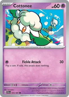 Cottonee #034/091 Common — Scarlet & Violet—Paldean Fates