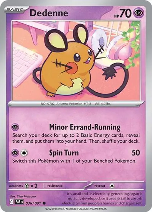 Dedenne #036/091 Common — Scarlet & Violet—Paldean Fates