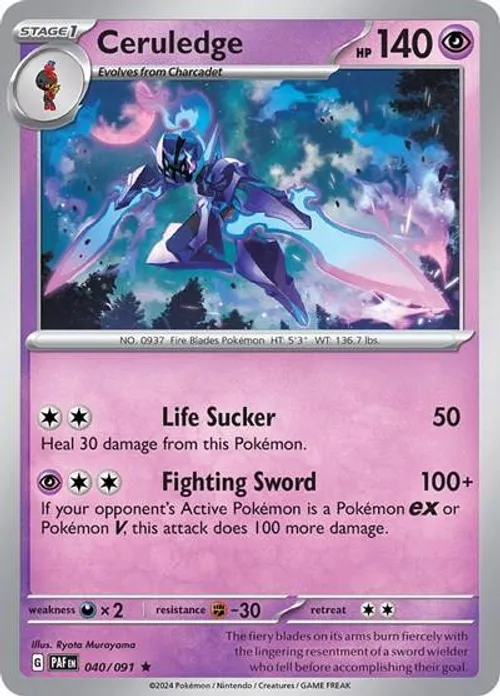Ceruledge #040/091 Rare — Scarlet & Violet—Paldean Fates