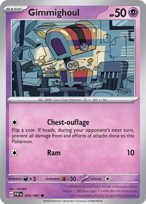 Gimmighoul #044/091 Common — Scarlet & Violet—Paldean Fates