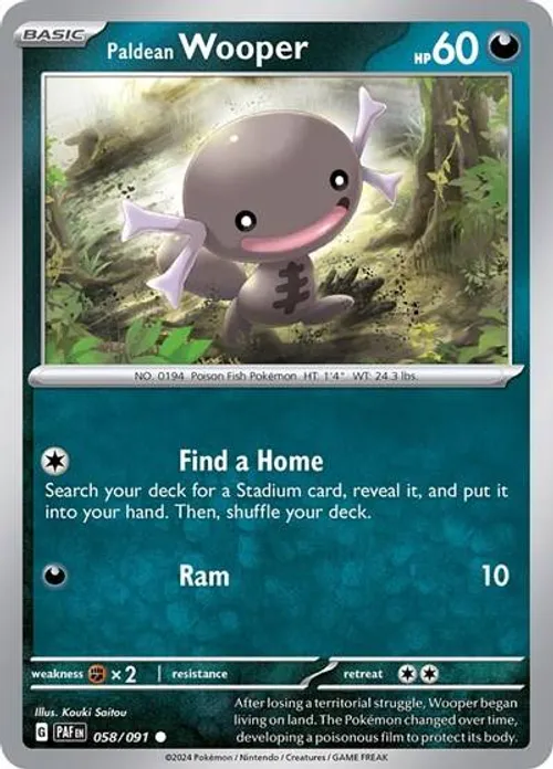 Paldean Wooper #058/091 Common — Scarlet & Violet—Paldean Fates