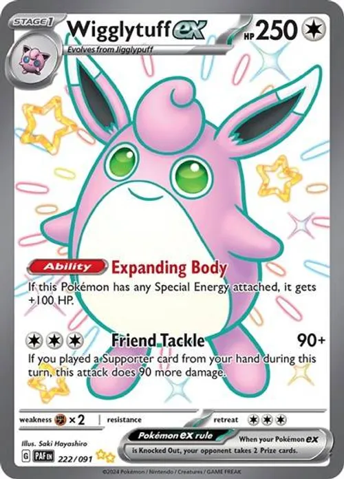 Wigglytuff ex #222/091 Shiny Ultra Rare — SV: Paldean Fates