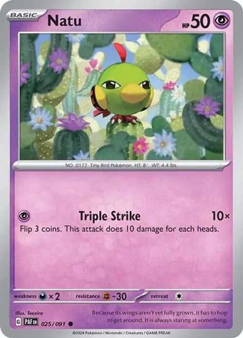 Natu #025/091 Common — Scarlet & Violet—Paldean Fates