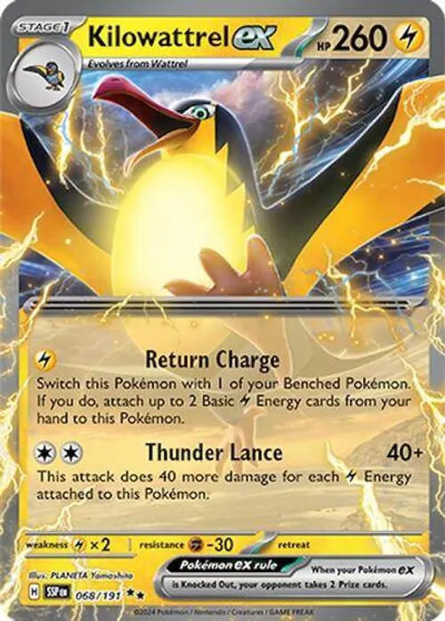 Kilowattrel ex #068/191 Double Rare — Scarlet & Violet—Surging Sparks