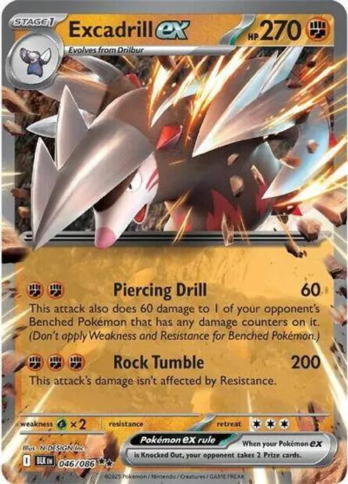 Excadrill ex #046/086 Double Rare — Scarlet & Violet—Black Bolt