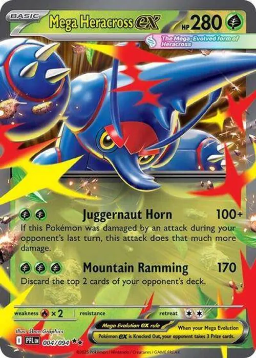 Mega Heracross ex #004/094 Double Rare — Mega Evolution—Phantasmal Flames