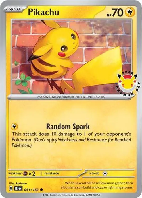 Pikachu (Pokemon Day 2026) #051/162 Common — Miscellaneous Cards & Products