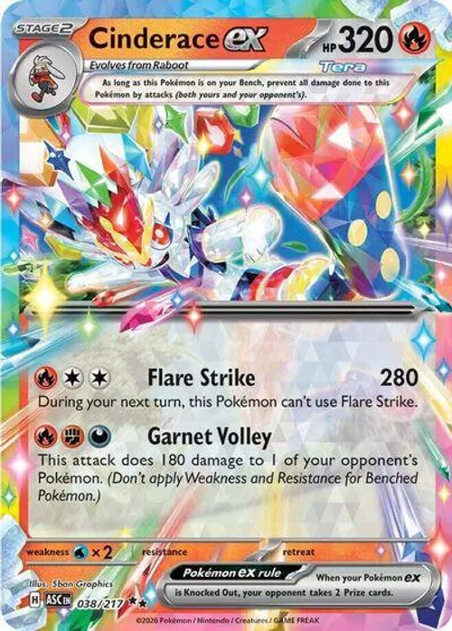 Cinderace ex #038/217 Double Rare — Mega Evolution—Ascended Heroes
