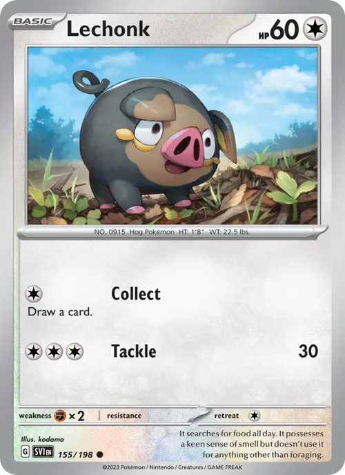 Lechonk #155/198 Common — Scarlet & Violet