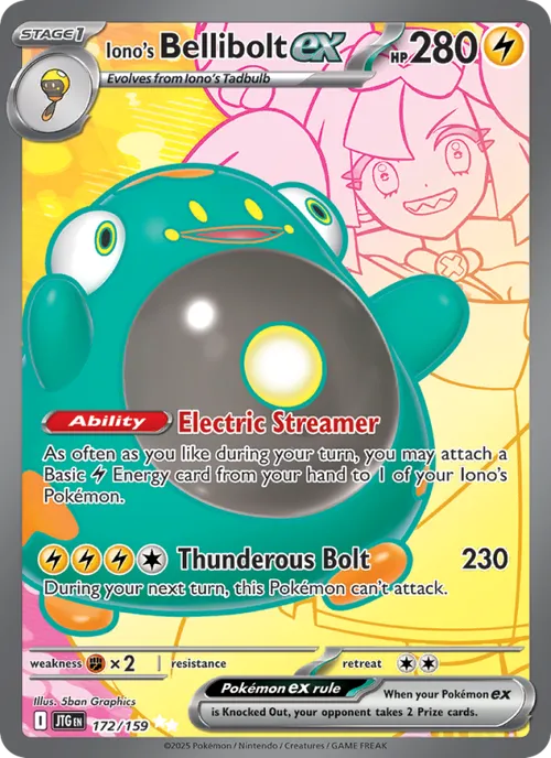Iono's Bellibolt ex #172/159 Ultra Rare — Scarlet & Violet—Journey Together