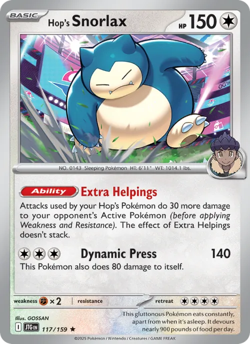 Hop's Snorlax #117/159 Rare — Scarlet & Violet—Journey Together