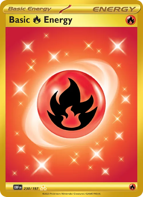 Basic Fire Energy #230/197 Hyper Rare — Scarlet & Violet—Obsidian Flames