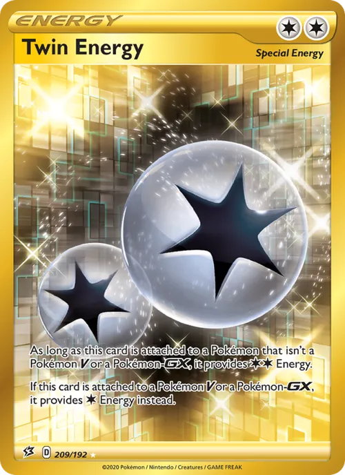 Twin Energy (Secret) #209/192 Secret Rare — Sword & Shield—Rebel Clash