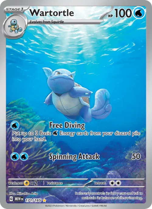 Wartortle #171/165 Illustration Rare — Scarlet & Violet—151