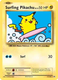 Surfing Pikachu #111/108 Secret Rare — XY—Evolutions