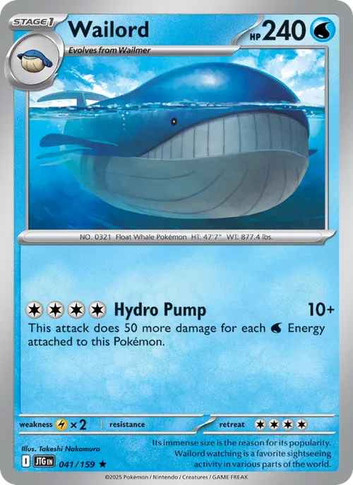 Wailord #041/159 Rare — Scarlet & Violet—Journey Together