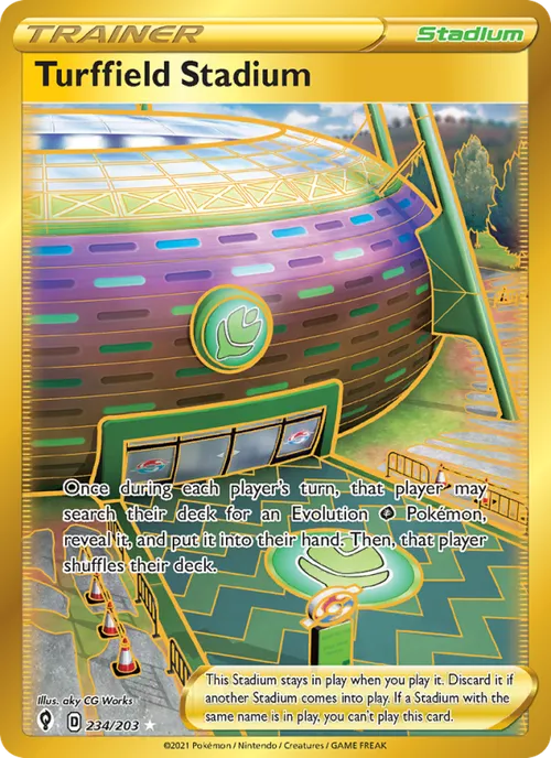 Turffield Stadium (Secret) #234/203 Secret Rare — Sword & Shield—Evolving Skies