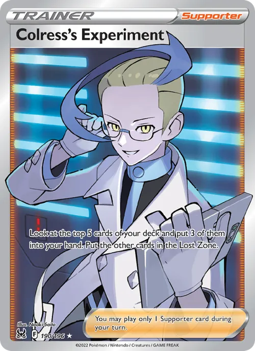 Colress's Experiment (Full Art) #190/196 Ultra Rare — Sword & Shield—Lost Origin