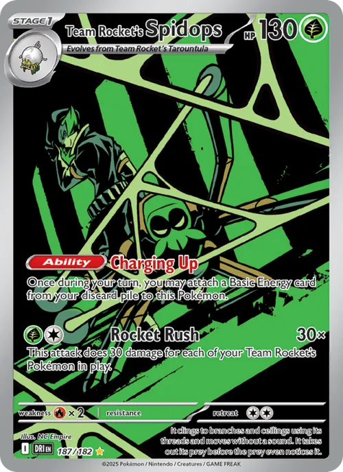 Team Rocket's Spidops #187/182 Illustration Rare — Scarlet & Violet—Destined Rivals