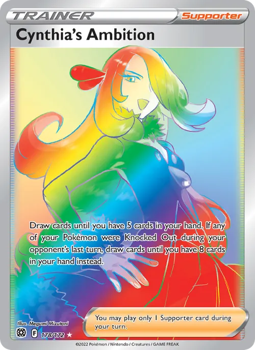 Cynthia's Ambition (Secret) #178/172 Secret Rare — Sword & Shield—Brilliant Stars