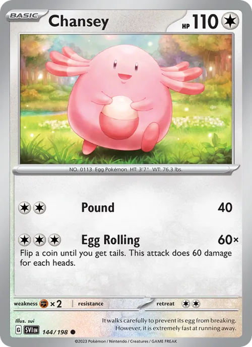 Chansey #144/198 Common — Scarlet & Violet