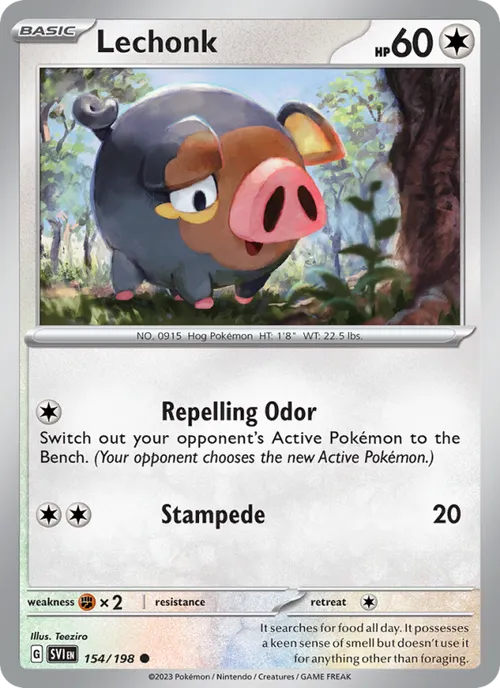 Lechonk #154/198 Common — Scarlet & Violet