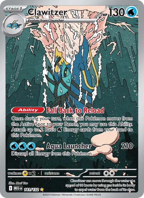 Clawitzer #141/132 Illustration Rare — Mega Evolution