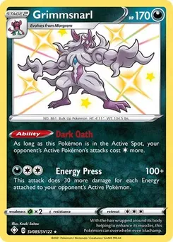 Grimmsnarl #SV085/SV122 Shiny Holo Rare — Sword & Shield—Shining Fates