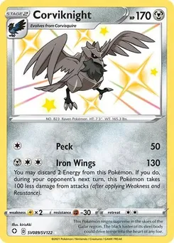 Corviknight #SV089/SV122 Shiny Holo Rare — Sword & Shield—Shining Fates