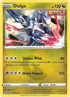 Dialga #112/203 Holo Rare — Sword & Shield—Evolving Skies