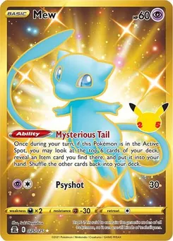 Mew (Secret) #025/025 Secret Rare — Celebrations