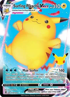 Surfing Pikachu VMAX #009/025 Ultra Rare — Sword & Shield—Celebrations