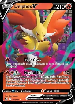 Delphox V #027/196 Ultra Rare — Sword & Shield—Lost Origin