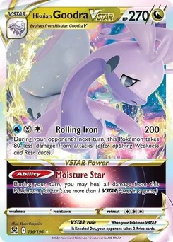 Hisuian Goodra VSTAR #136/196 Ultra Rare — Sword & Shield—Lost Origin
