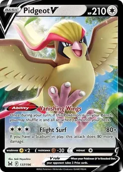 Pidgeot V #137/196 Ultra Rare — Sword & Shield—Lost Origin