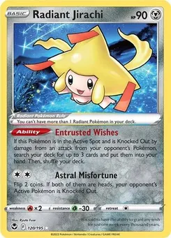 Radiant Jirachi #120/195 Radiant Rare — Sword & Shield—Silver Tempest