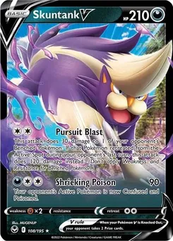 Skuntank V #108/195 Ultra Rare — Sword & Shield—Silver Tempest
