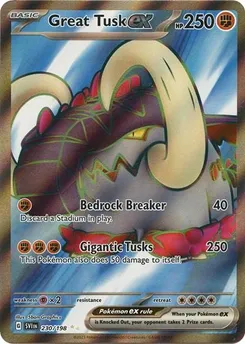 Great Tusk ex #230/198 Ultra Rare — Scarlet & Violet