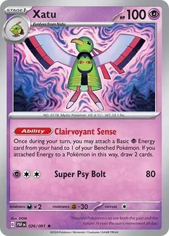 Xatu #026/091 Rare — Scarlet & Violet—Paldean Fates