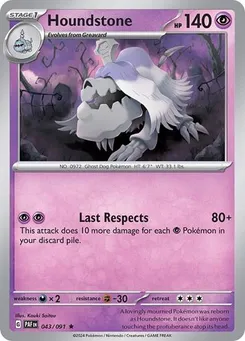 Houndstone #043/091 Rare — Scarlet & Violet—Paldean Fates