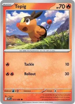 Tepig #011/086 Common — Scarlet & Violet—White Flare