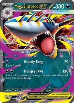 Mega Sharpedo ex #061/094 Double Rare — Mega Evolution—Phantasmal Flames