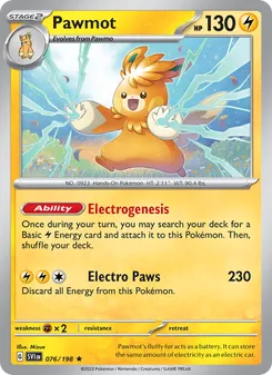 Pawmot #076/198 Rare — Scarlet & Violet